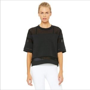 ALO - Mellow Short Sleeve Sheer Mesh Top